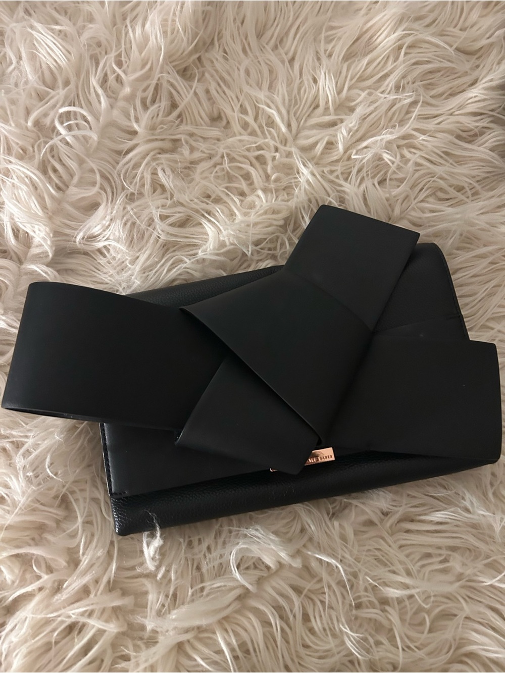 Ted Baker London Black Bow-Accent Clutch